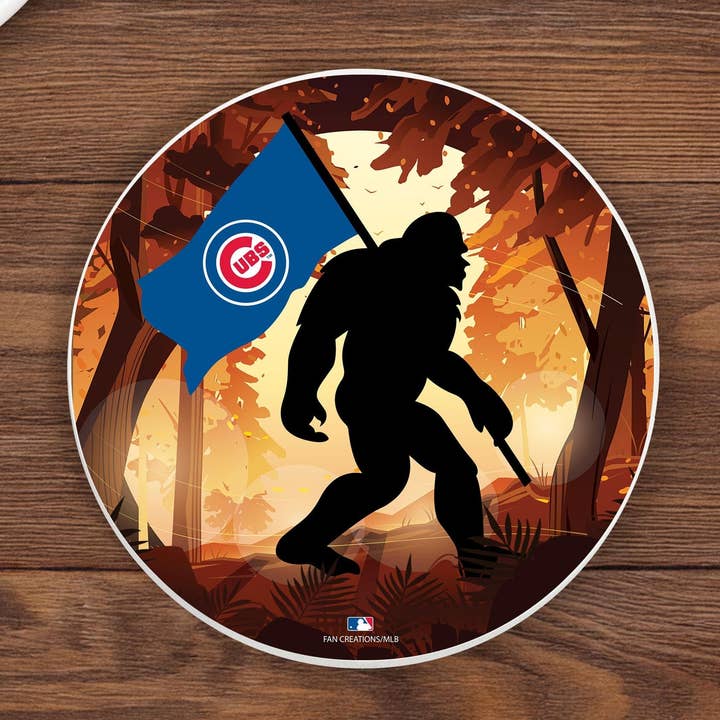 Sous-verre de voiture en céramique de 4 pouces avec drapeau Big Foot des Chicago Cubs de la MLB pour la vente par Fan Creations