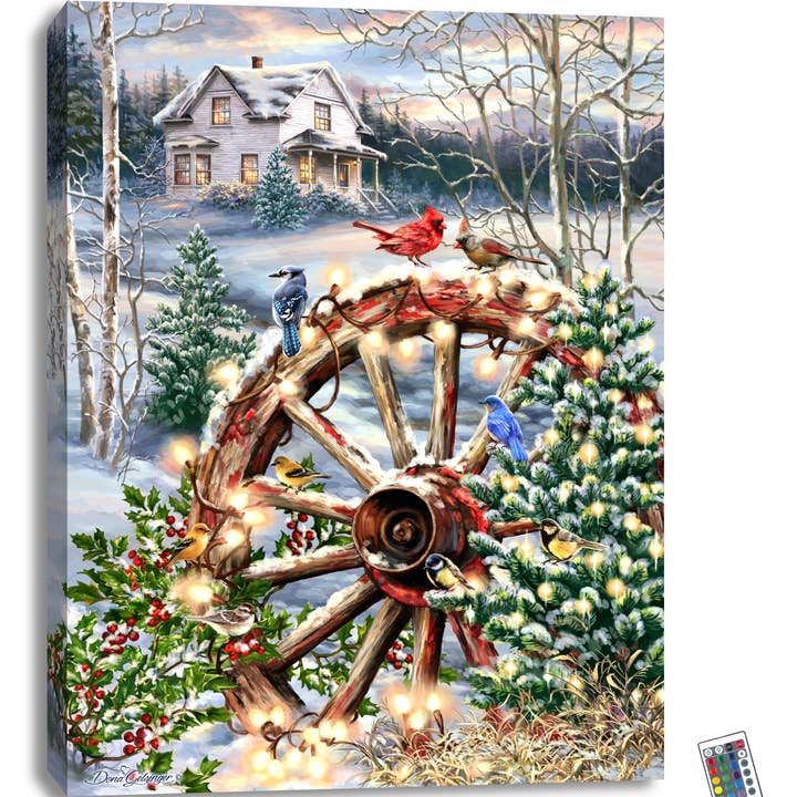 Navidad en el Campo 18x24 Arte de Pared LED Totalmente Iluminado para venta al por mayor de Glow Decor