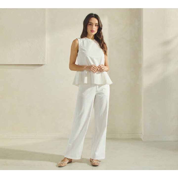 Off White Linen Basic Pants for wholesale on Faire