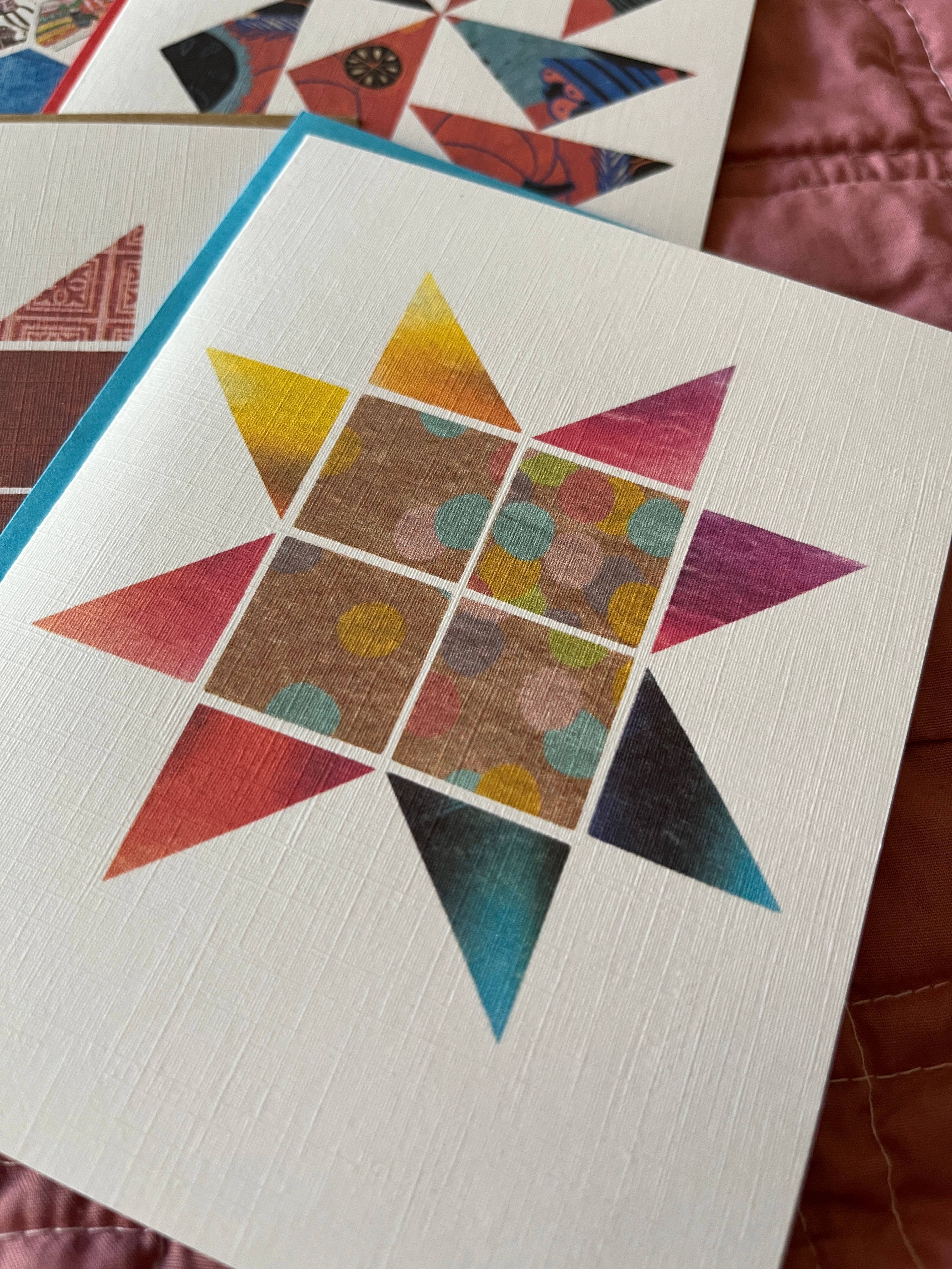 Cozy Arts - Wholesale Everyday Greeting Card - Quilt Block Greeting Cards, Boxed Set of 62