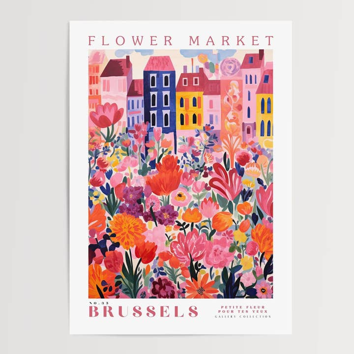 Póster del mercado de flores de Bruselas para venta al por mayor de Enchanted Sights