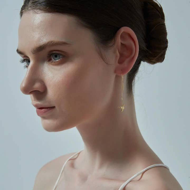 Perimade & Co. LLC – Großhandel Ohrhänger – Japanische Orizuru-Ohrringe zum Durchziehen aus 925er Sterlingsilber9