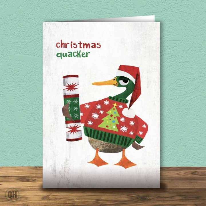 Christmas Quacker - Funny Christmas Card By Paul Delaney for wholesale by Quitting Hollywood