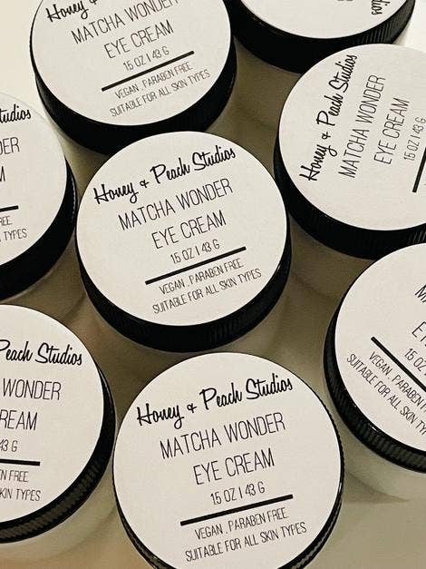Matcha Wonder Eye Cream for wholesale by Honey + Peach Studios