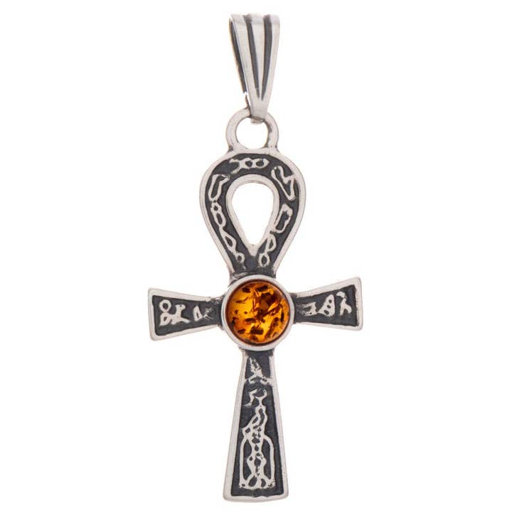 Colgante de ámbar Ankh Asset Colors para venta al por mayor de Kheops International