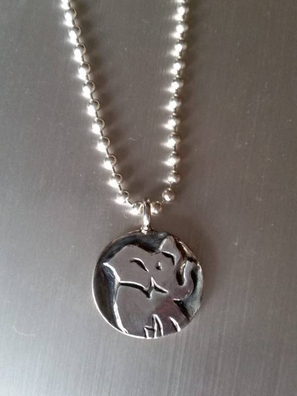 Elephant Pendant Sterling for wholesale by Moss Creek Art