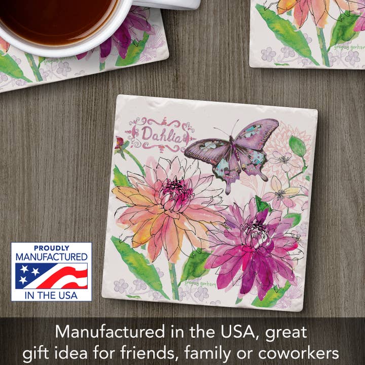 Conimar Promotions - Wholesale Coasters - Floral Essence Motif #6 Single Tumbled Tile Coaster 4