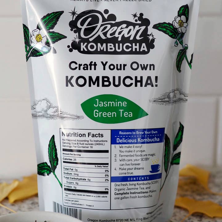 Oregon Kombucha - Vente Kit de fabrication de boisson - Créez votre propre kit de démarrage pour kombucha au thé vert au jasmin