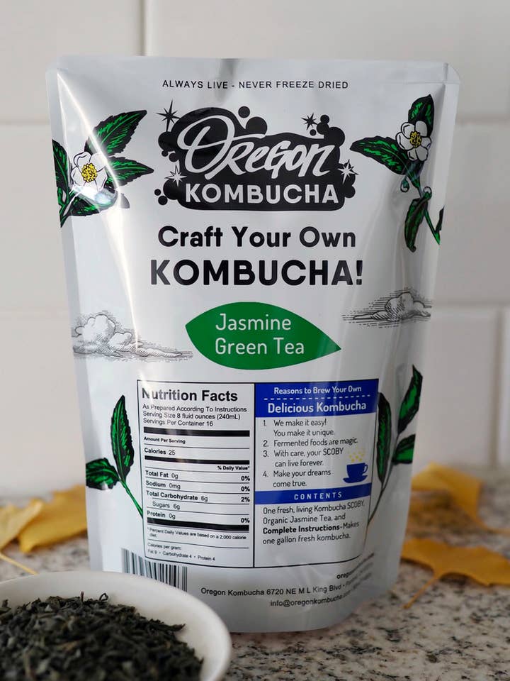 Craft your Own Jasmine Green Tea Kombucha Starter Kit for wholesale by Oregon Kombucha