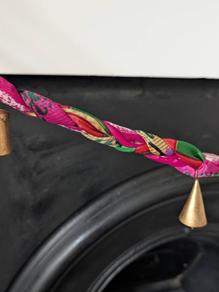 Recycled Sari Bell Garland 160cm for wholesale by Pri Pri