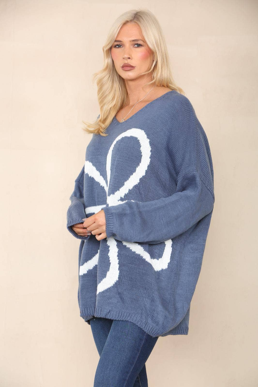 Miss Bold - Wholesale Tunic Sweater - Women's - Italian Oversized Floral Print Knitted Jumper Top10