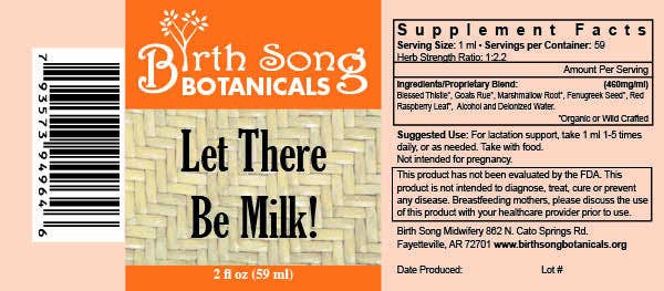 Birth Song Botanicals Co. - Vendita all'ingrosso Tisana per l'allattamento - Premaman - Lascia che ci sia latte! Integratore biologico per l'allattamento a base di erbe 2 oz.6