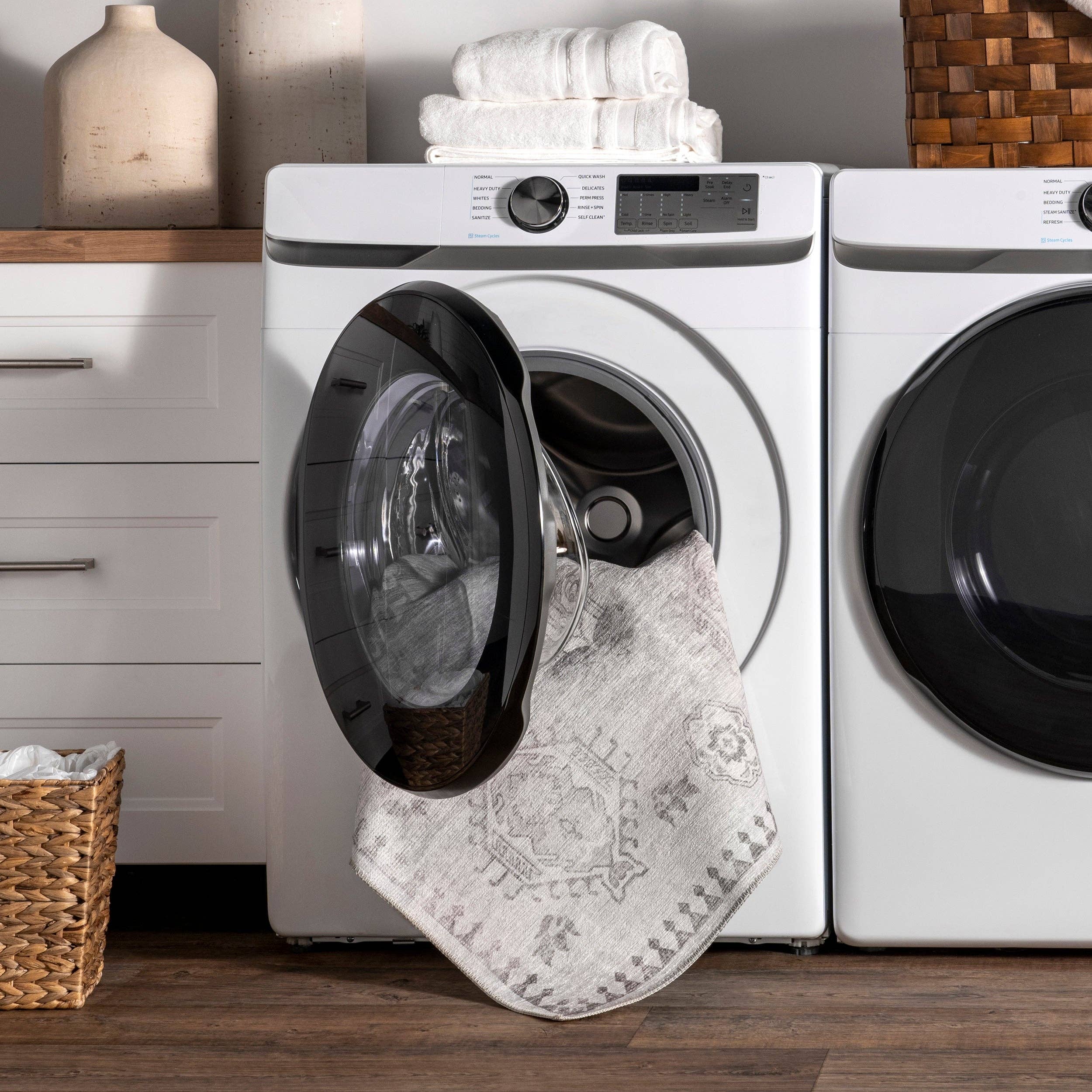 Beige Krystin Distressed Machine Washable Area Rug for wholesale on Faire20