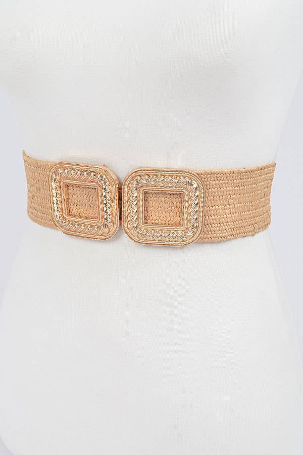 Shop Neighbors - Vendita all'ingrosso Cintura - Donna - Cintura elastica con due fibbie in finta paglia3