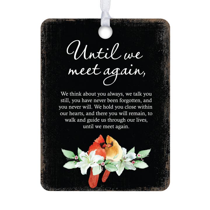 Cardinal Christmas Memorial Ornament: Until We Meet Again for wholesale by LifeSong Milestones