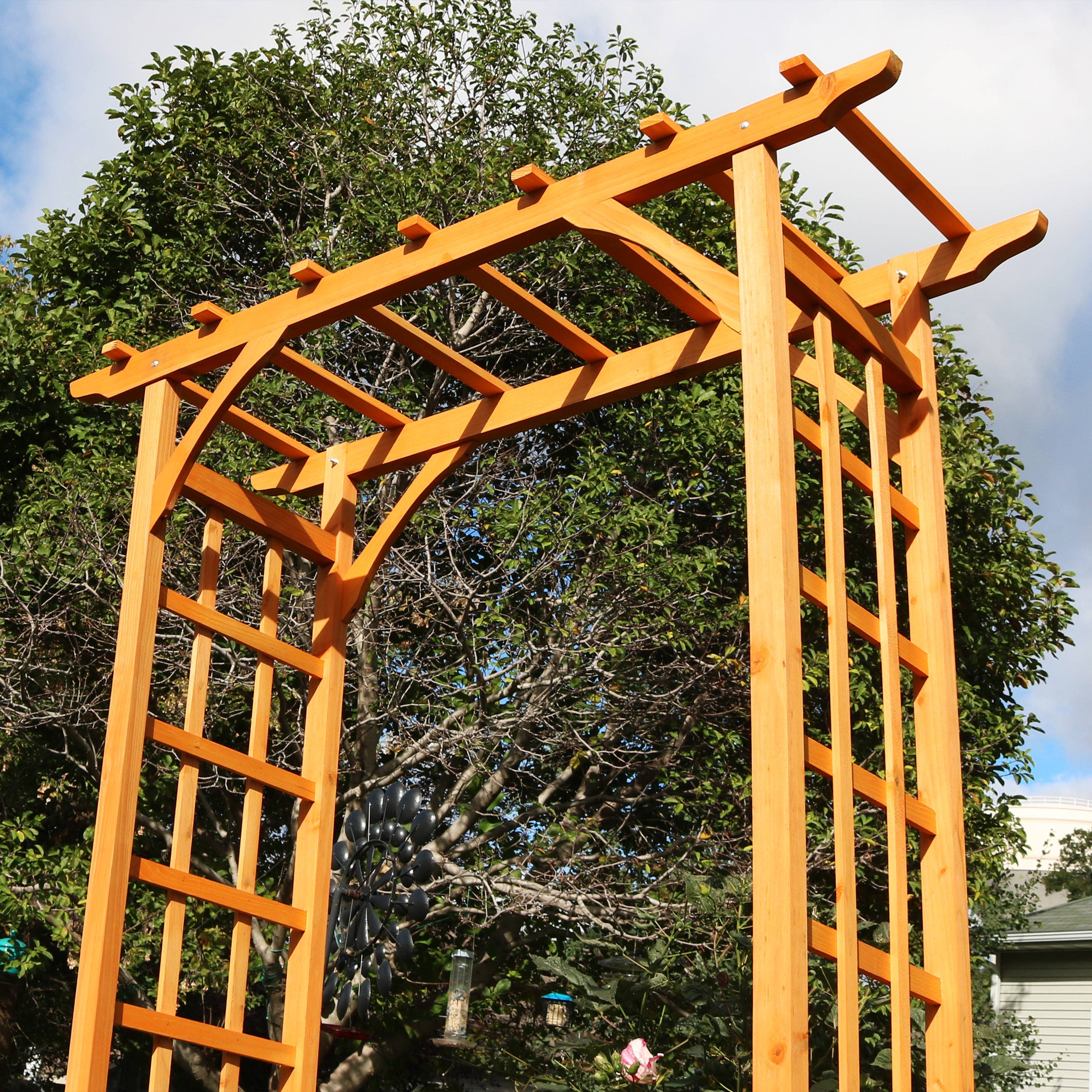 Sunnydaze Decor - Wholesale Outdoor Ornament/Decor - Wooden Fir Arbor Weatherproof Arched Garden Walkway - 78 in5