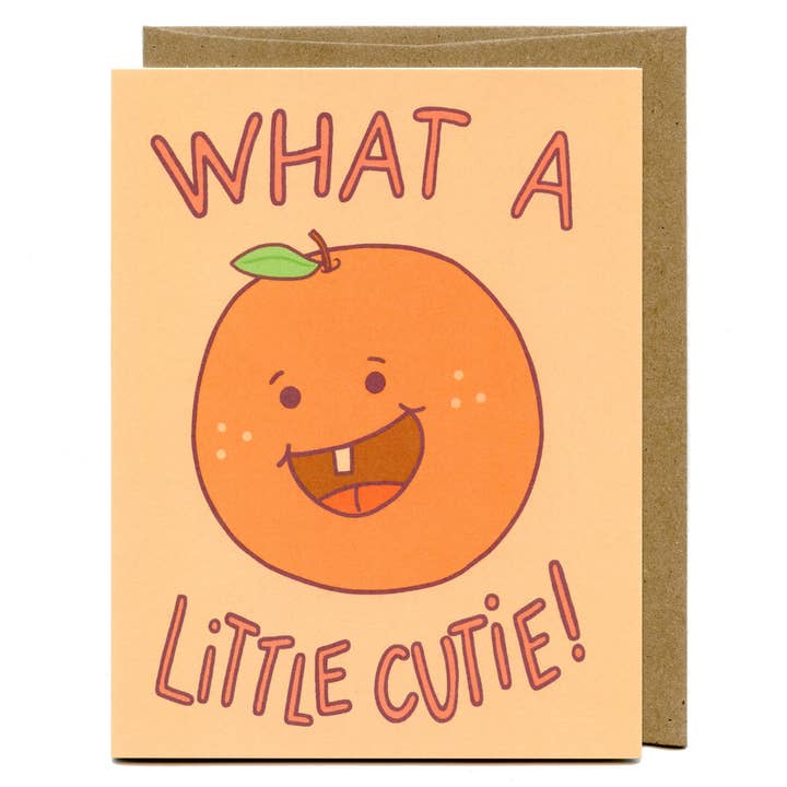 What A Little Cutie, Cartão de Chá de Bebê Laranja por atacado de Lucky Sardine