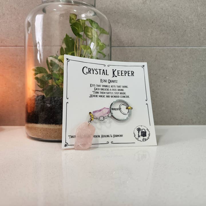 Crystal Keeper Keychains for wholesale by The Queen of Quartz