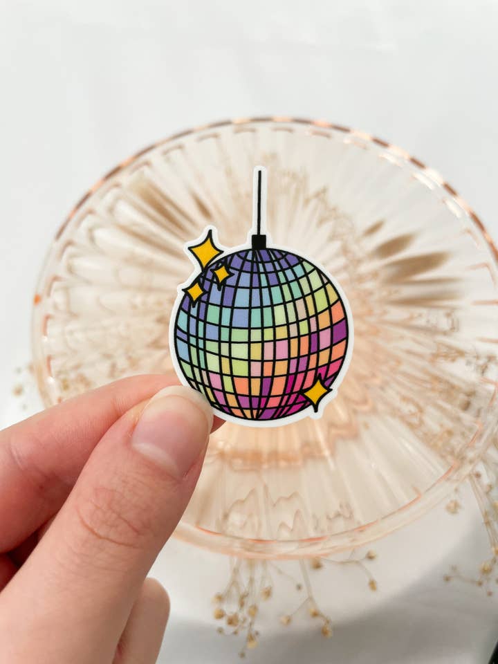 Rainbow Disco Ball Sticker for wholesale by The Golden Girl Co.