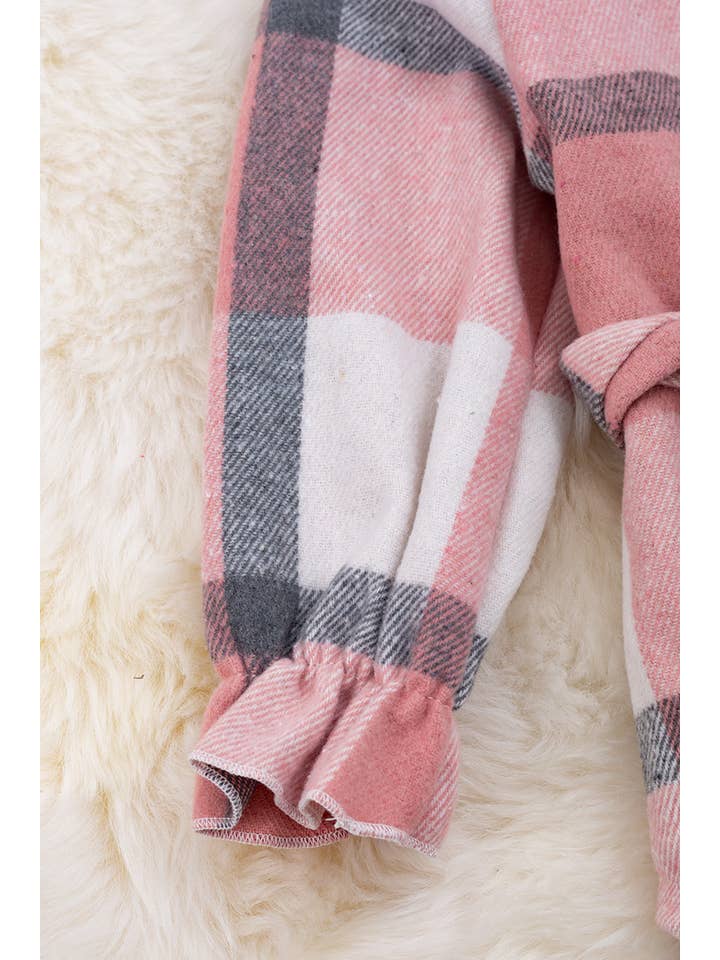 Kids Charm Online - Wholesale Dress - Women's - WOMEN PINK PLAID CARDIGAN/DRESS WITH BELT. TPW60133001 WEN