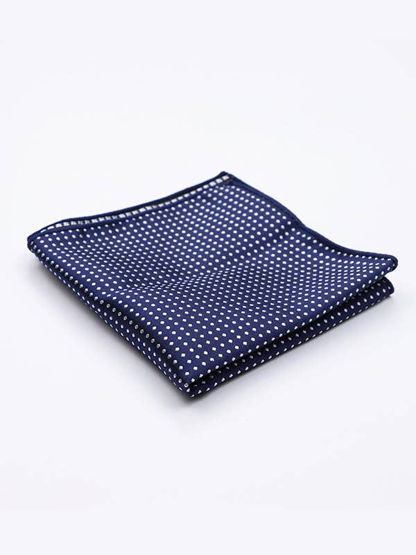 Blue Suit Pocket Square No. 1 with Polka Dots in Polyester "Louis" for wholesale by Unipap's