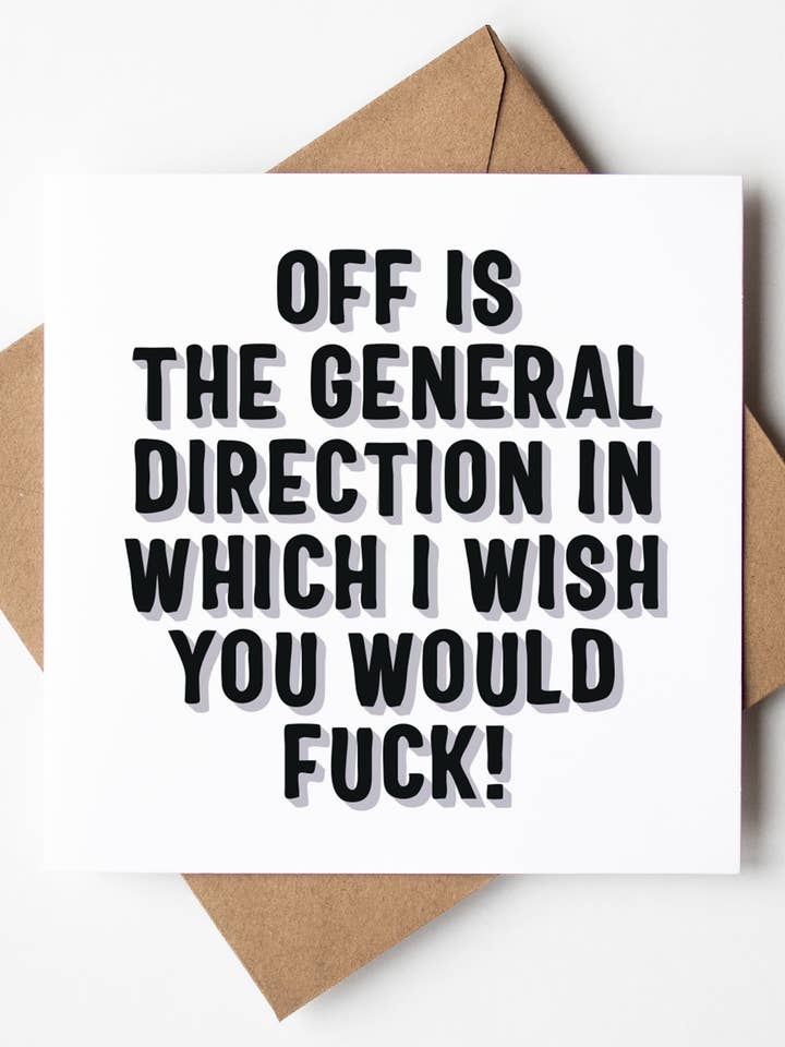 Uit Is De Richting Type Kaart (Pak van 6) voor wholesale door Sweary Card Lady