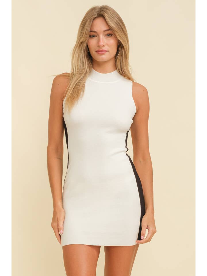 Cloud Ten - Wholesale Dress - Women's - CSW12060 - CONTRAST BODYCON MINI DRESS