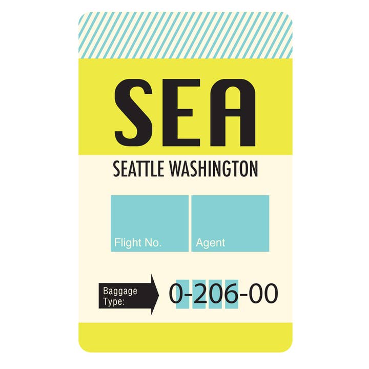 Seattle Luggage Tag for wholesale by Smitten Kitten