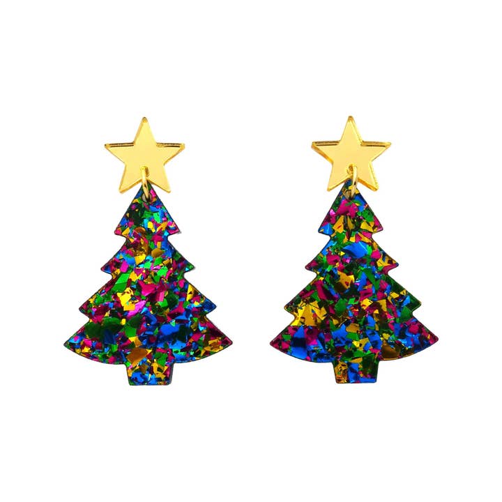 Girlfetti - Wholesale Dangle Earrings - Christmas Tree Acrylic Dangle Earrings7