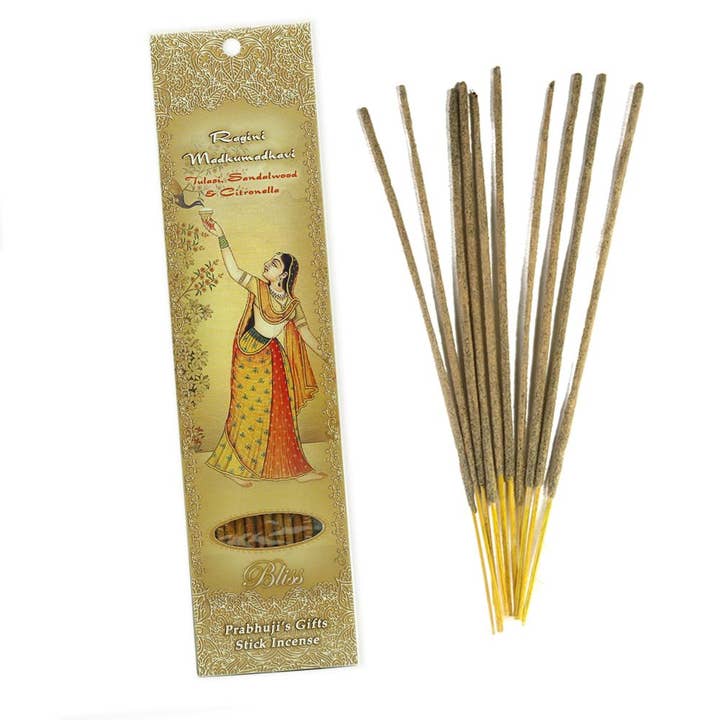 Prabhuji's Gifts – Incenso por atacado – Incenso Sticks Ragini Madhumadhavi - Tulasi, Sândalo, Citronela - Bliss
