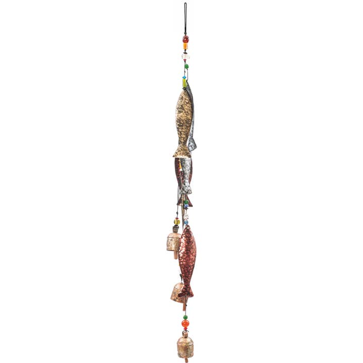 Moksha Imports - Wholesale Wind Chime - A School Of Fish/Beads & Bell wind chimes