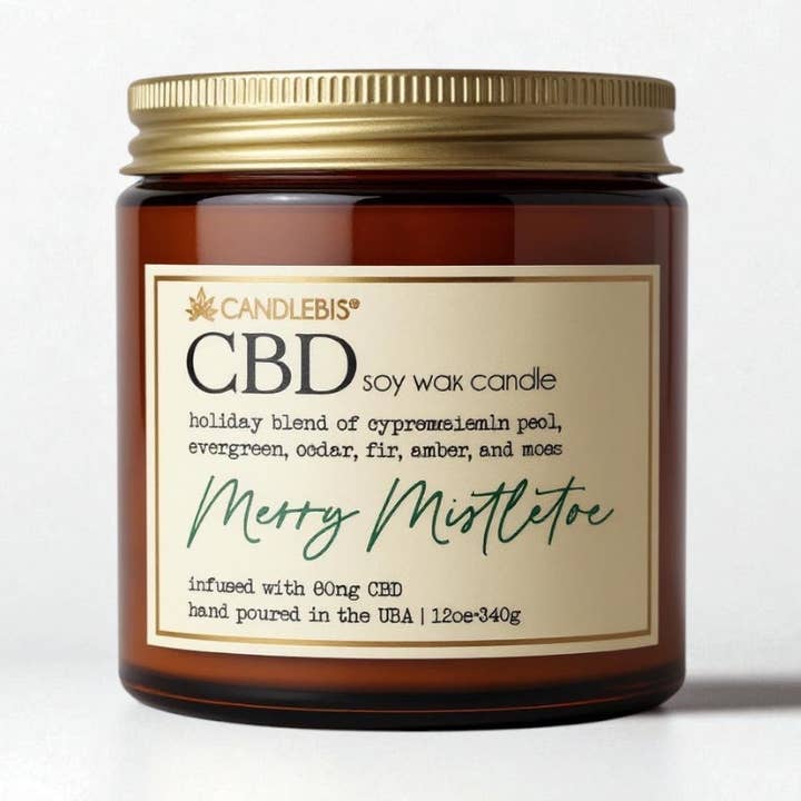 MERRY MISTLETOE CBD CANDLE for wholesale by Candlebis CBD Candles