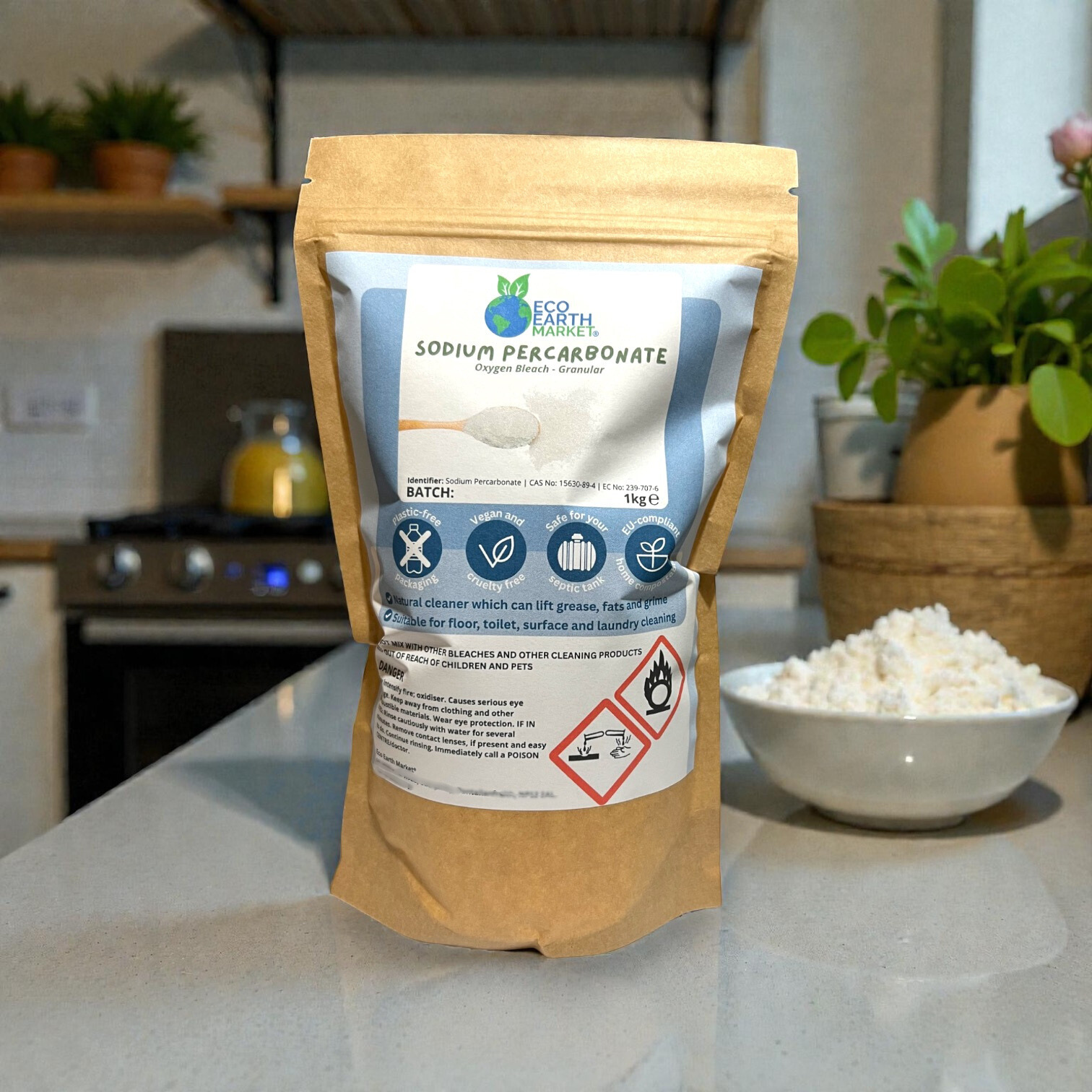 Eco Earth Market - Wholesale Multi-Surface Cleaner - Sodium Percarbonate 1kg - Oxygen Bleach3