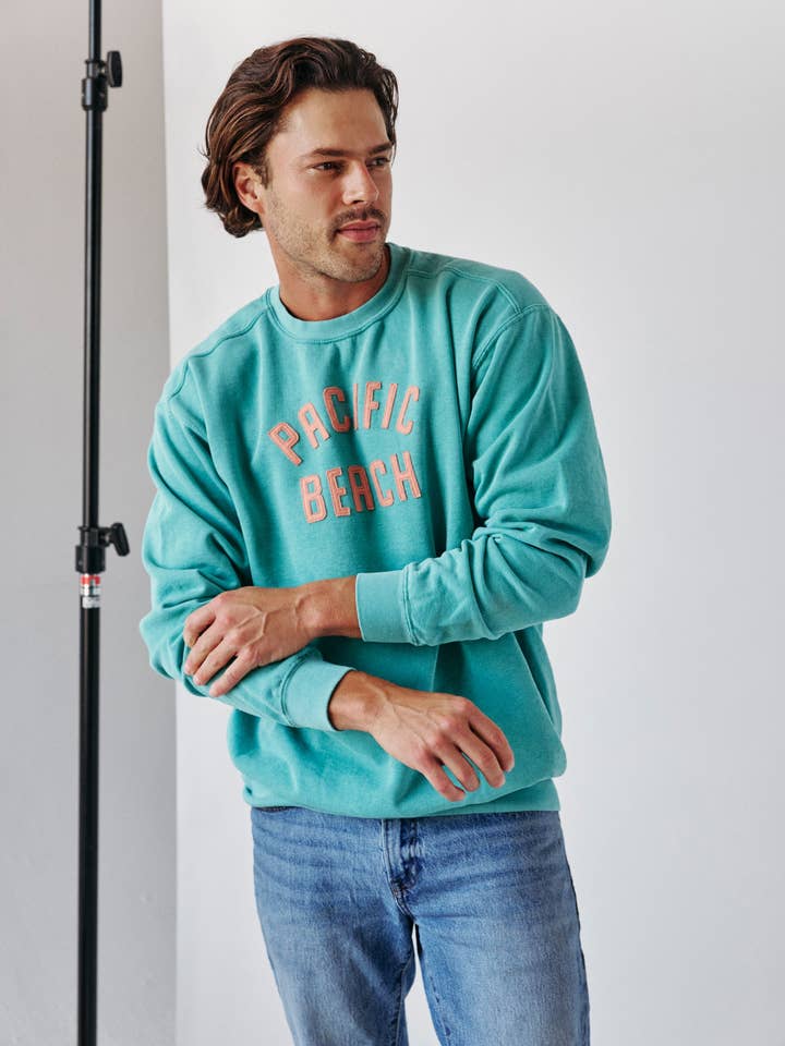 Mens Crewneck Sweatshirt Custom Text Stitched Letters for wholesale by Magill