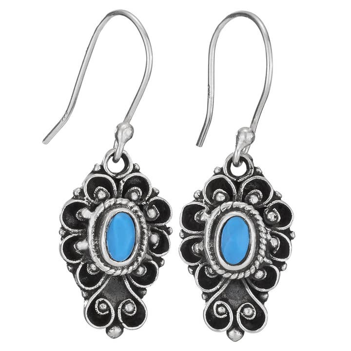 Dream in Blue Turquoise Sterling Silver Earring for wholesale by Tiger Mountain Jewelry