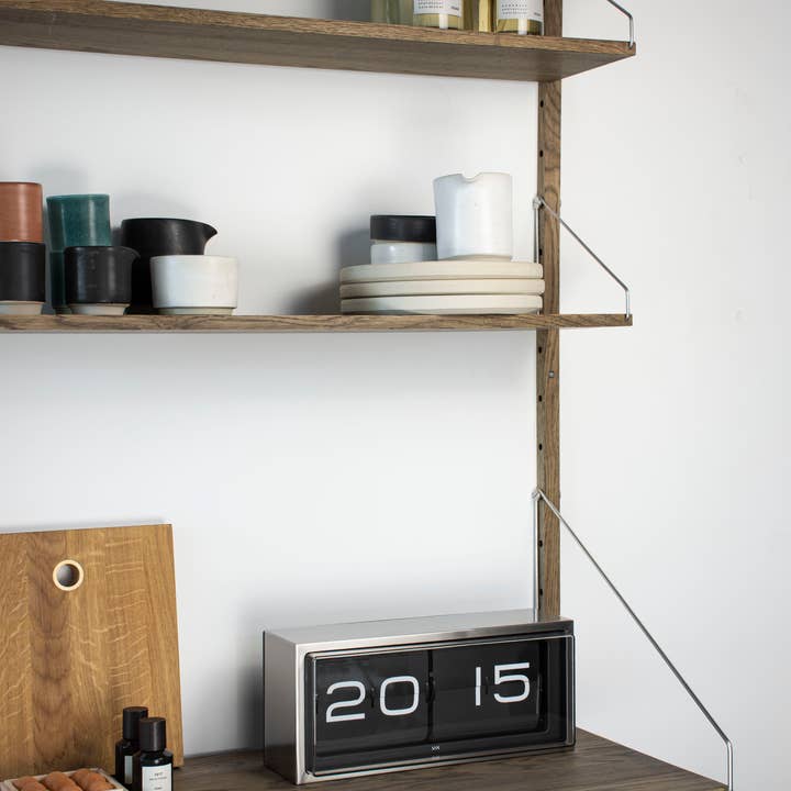 Time and More UK Ltd – wholesale Wall clock – LEFF AMSTERDAM BRICK RETRO FLIP CLOCK IN STEEL & BLACK2