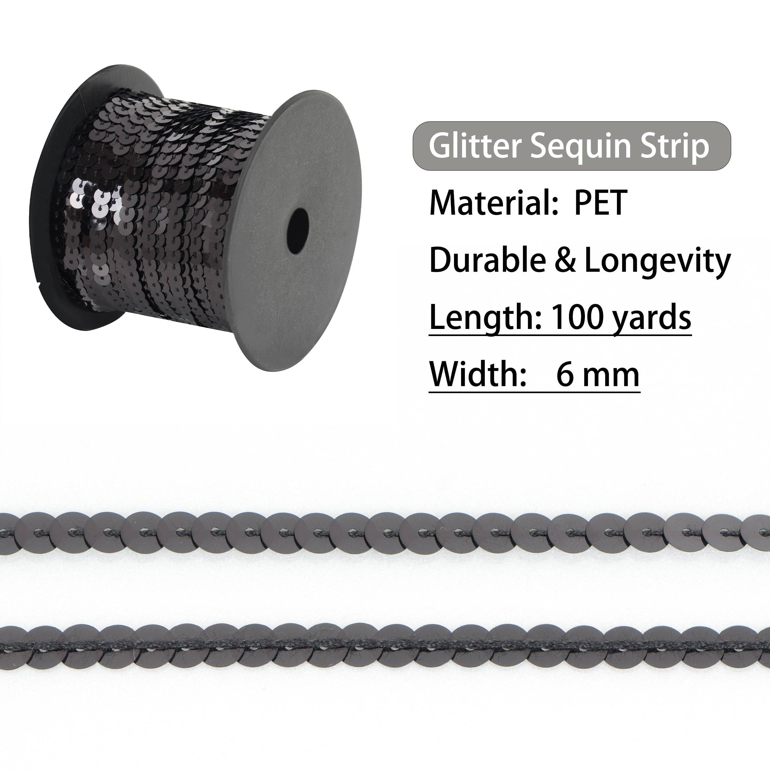 AK Brand - Venta al por mayor Material para manualidades - Tira de Lentejuelas Planas 6mm Lentejuela Metálica Adorno de Lentejuelas36