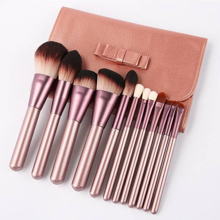 VIGOR - Wholesale Makeup Brush Set - Premium Synthetic Hair 12 Piece Makeup Brush Set With Case(18