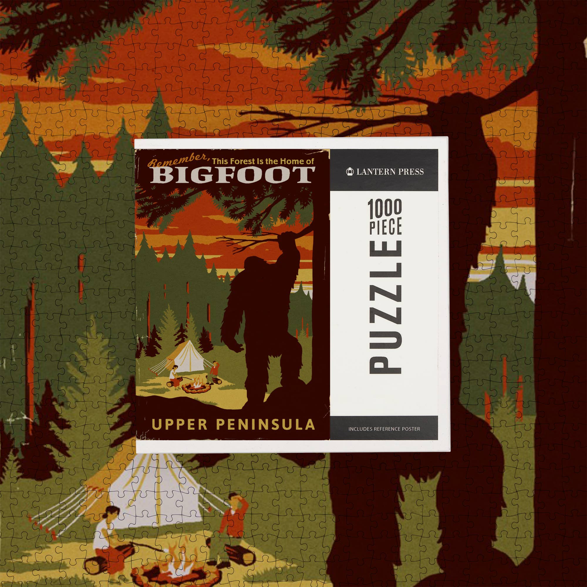Lantern Press - Wholesale Puzzle - Adult - 1000 PIECE PUZZLE Upper Peninsula, Michigan Bigfoot6