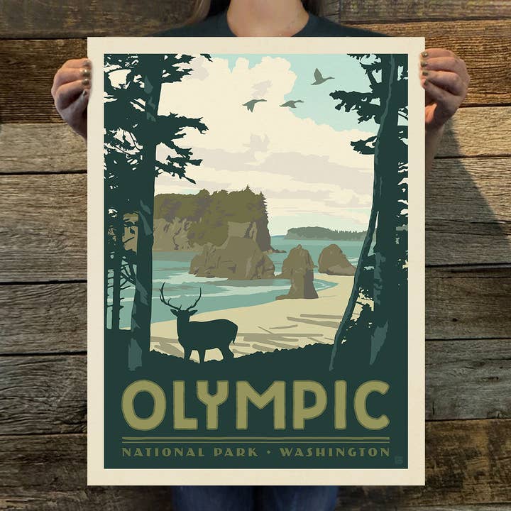 Anderson Design Group - Wholesale Art Print - Olympic NP (63 National Parks) Art Print1