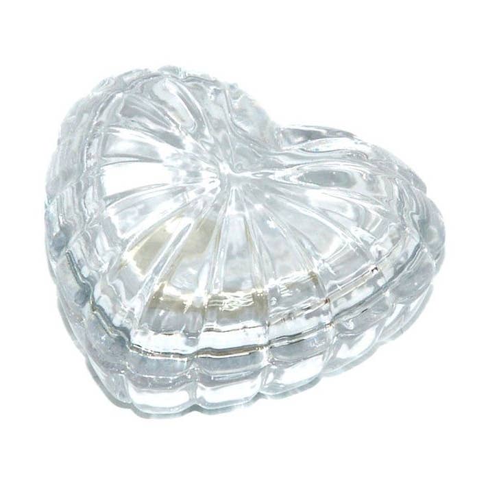 Aktual / Dekora Import S.A - Vendita all'ingrosso Decorazioni da tavolo - BOMBONIERA CRISTALLO CUORE C/COPERCHIO0