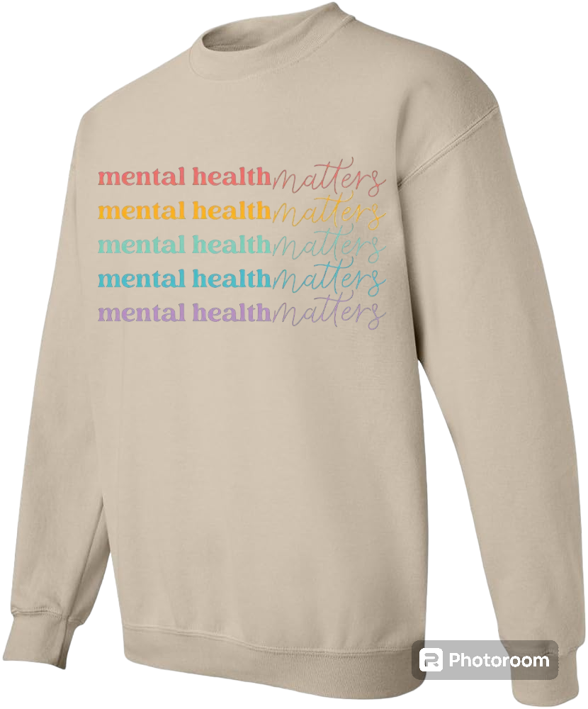 MadeByHBK - Wholesale Graphic Sweatshirt - Unisex - Mental Health Matters Sweatshirt (Sand)2