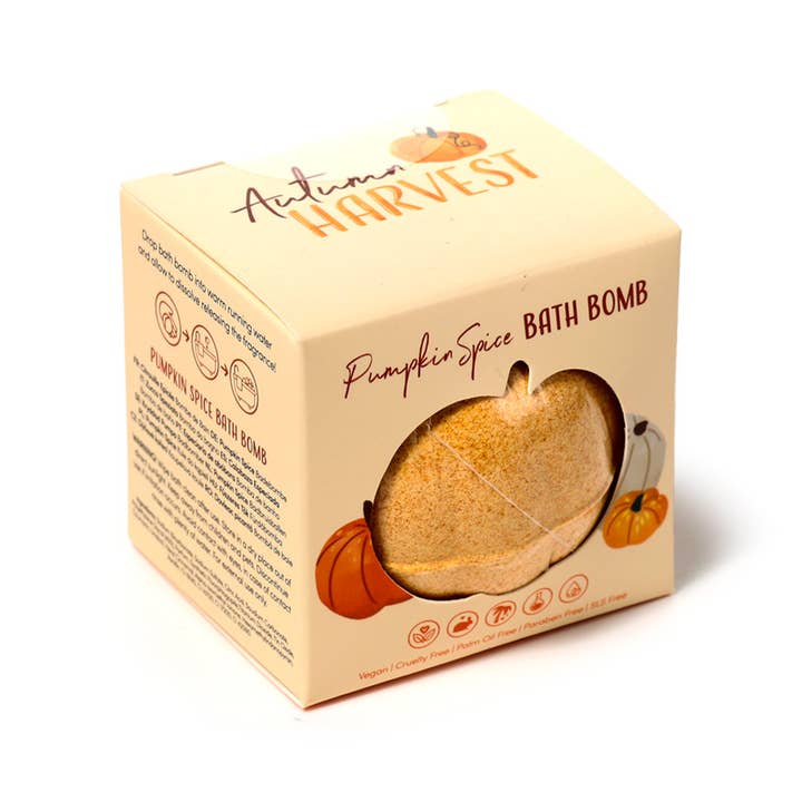 Puckator Ltd – wholesale Bath bomb/fizz – Autumn Harvest Pumpkin Shaped Bath Bomb in Gift Box