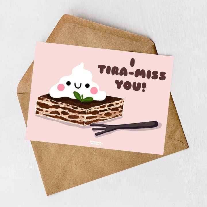 tiramisu (greeting card) for wholesale by heypandadesigns