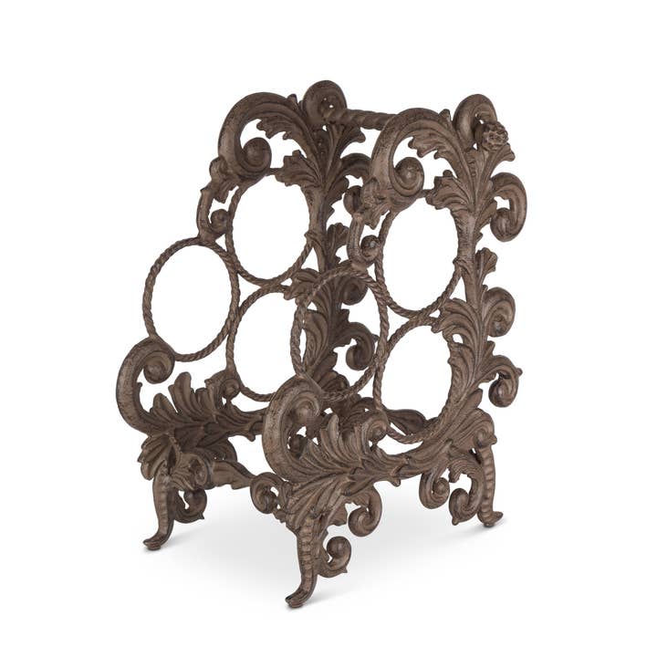 Acanthus Cast Aluminum Wine Bottle Holder for wholesale by Park Hill Collection