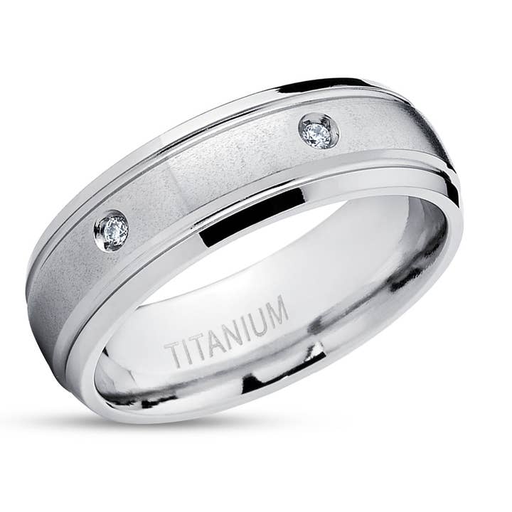 Titanium vielsesring - diamant vielsesring - titanium vielsesring - forlovelsesring for engroshandel hos Lucky Love Rings