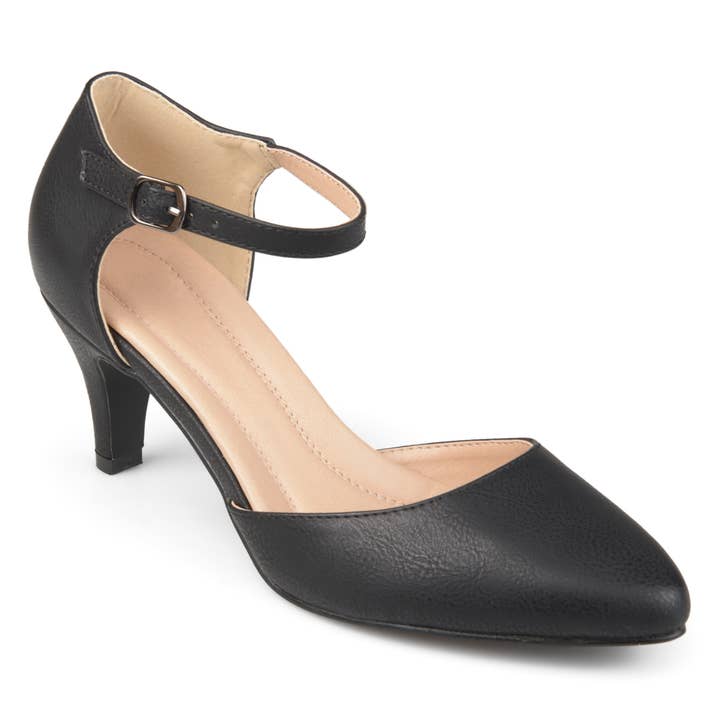 Journee - Wholesale Low Heels - Women's - Bettie D'Orsay Pump Heels In Faux Leather
