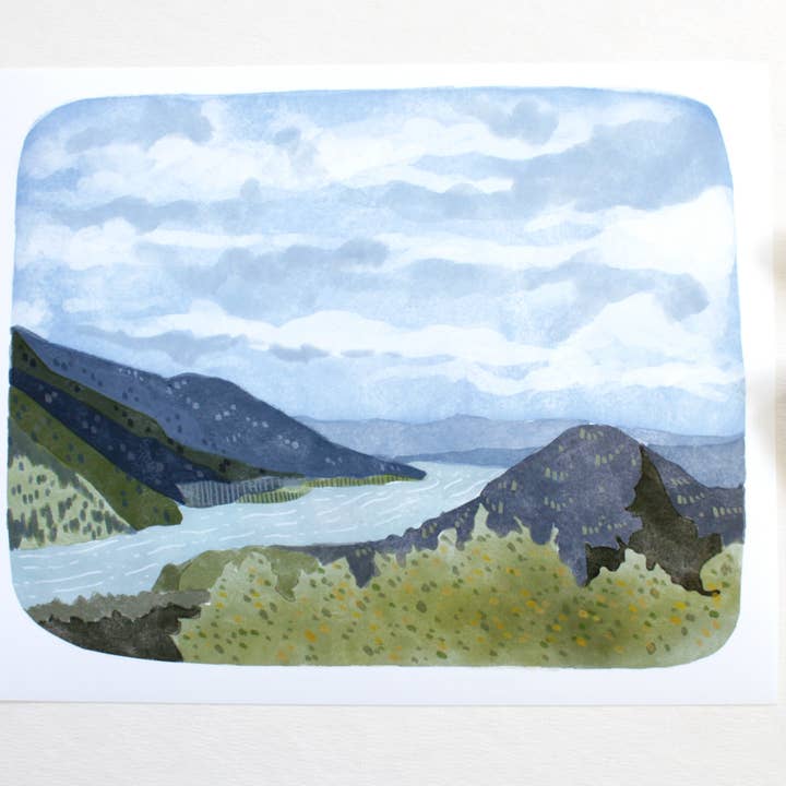Stampa artistica sulla gola del fiume Columbia, 20,3 x 25,4 cm, motivo: Dog Mountain per la vendita all'ingrosso da parte di michele maule