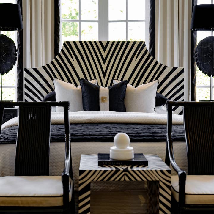 BHD HOME - Wholesale Chair Cushion - Linen Piped White & Black Lounge Cushion 55 x 55cm8