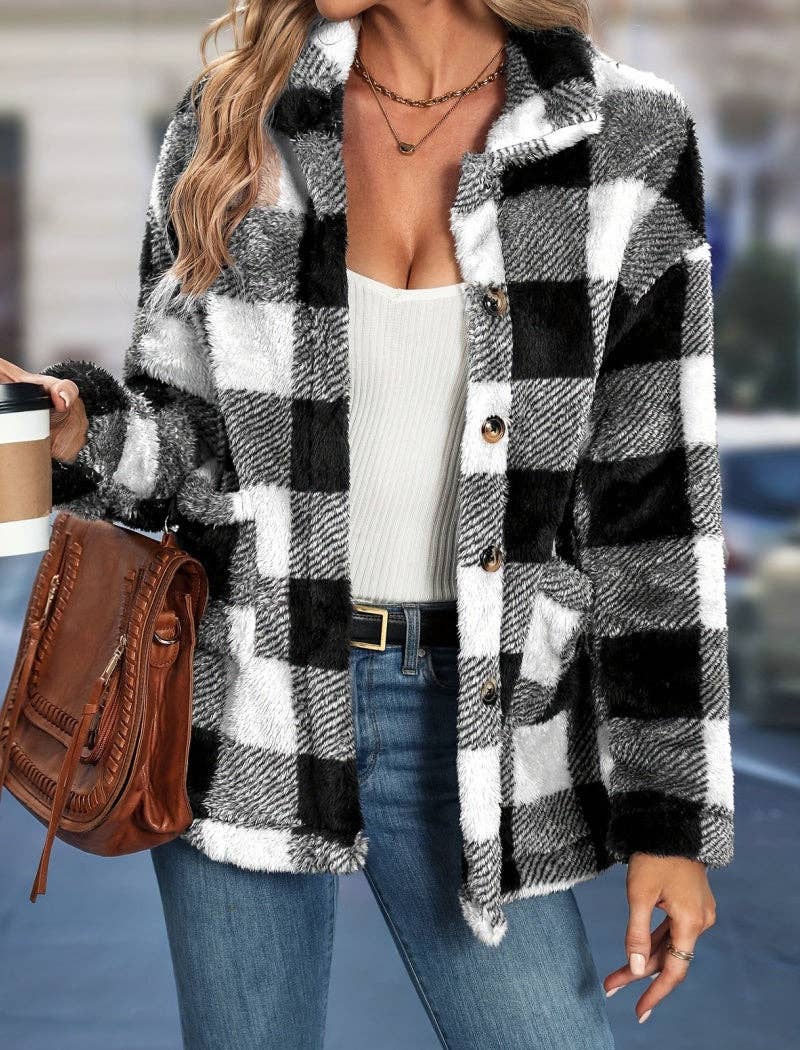safistyle - Wholesale Jacket - Women's - Checkered Collared Jacket6